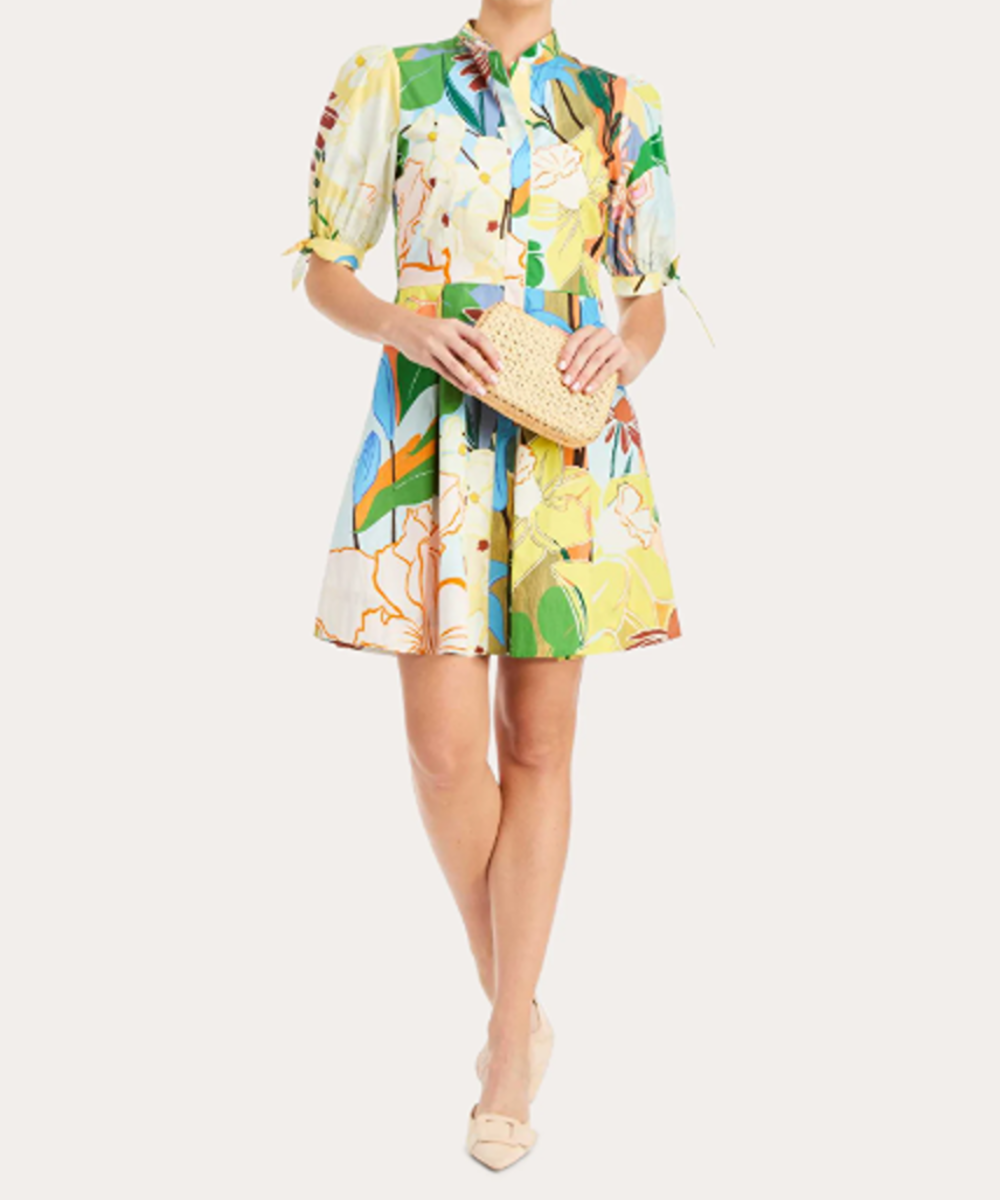 Mestiza Brooklyn Floral Poplin Puff-Sleeve Mini Dress