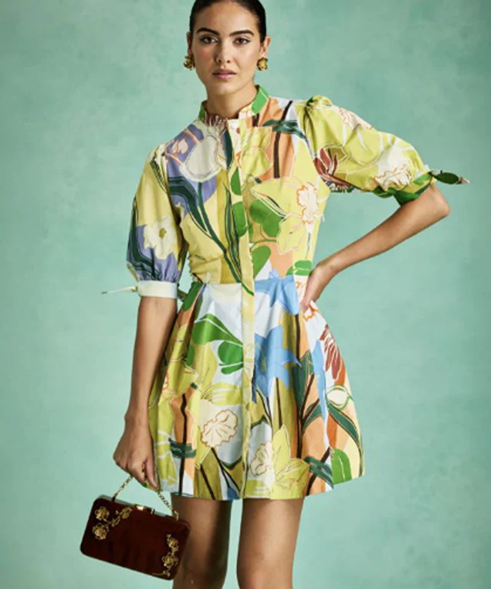 Mestiza Brooklyn Floral Poplin Puff-Sleeve Mini Dress