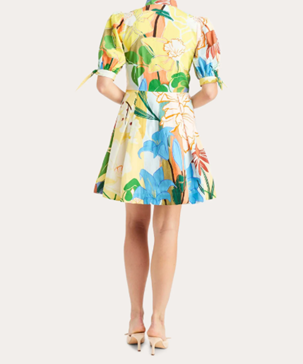 Mestiza Brooklyn Floral Poplin Puff-Sleeve Mini Dress
