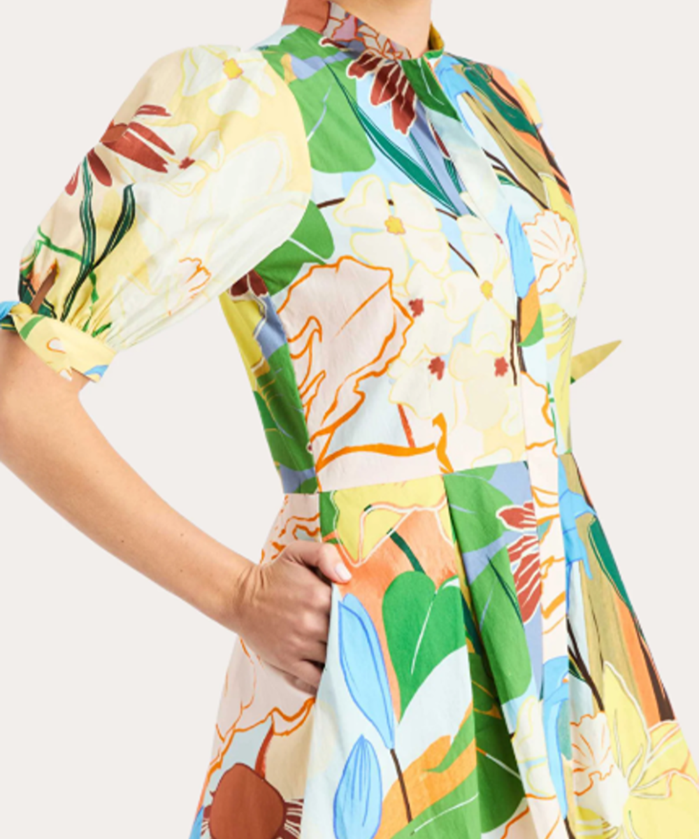 Mestiza Brooklyn Floral Poplin Puff-Sleeve Mini Dress